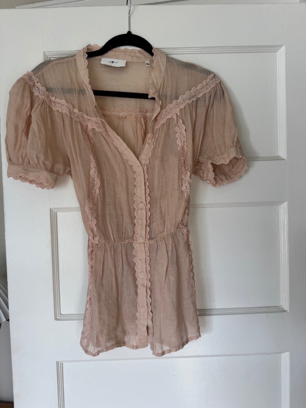 Pale Pink Lace Blouse